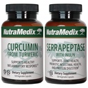 NutraMedix Joint Support Bundle - Inkluderar Curcumin från gurkmeja och serrapeptase Enzyme Support Capsules för Joint Support och Healthy Inflammatory Response Support - 2-Piece Supplement