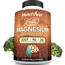 Nutrivein Premium Magtein Magnesium L-Threonate Supplement 2207 mg - 90 Caps (3 a Day): High-Absorption Magnesium Threonate for Brain, Sleep, Mood & Recovery