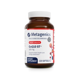 Metagenics CoQ10 ST-100-100 mg Ubiquinone med vitamin E för hjärta, energi och antioxidantstöd* - icke-GMO, glutenfri, sojafri - GMP-certifierad anläggning - 120 Softgels