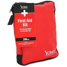 DMI 298-Piece Complete Emergency First Aid Kit, Treats Pain, Swelling, Cuts, Scrapes & Burns, Complete First Aid Guide Included, Clear Pocket Organization, Durable Zippered Travel Bag
