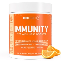 GOBIOTIX Vitamin C - Immune Defense Support Supplement - Immunity Powder Wellness Booster - Vegan Superfood - Elderberry, Turmeric, B12 Vitamin Supplement, Non-GMO och Sugar Free (Orange)