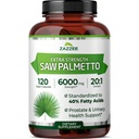 Zazzee Extra Strength Saw Palmetto 20:1 Extract, 6000 mg Styrka, 40% fettsyror, 120 Vegan kapslar, 4 månaders leverans, koncentrerad och standardiserad 20X extrakt, icke-GMO, all-naturlig, tillverkad i USA