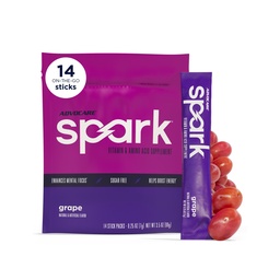 AdvoCare Spark Vitamin & Amino Acid Supplement - Focus & Energy Drink Powder Mix med vitamin A, B-6, C & E - Inkluderar också L-Carnitine & L-Tyrosine - Grape, 14 Stick Packs