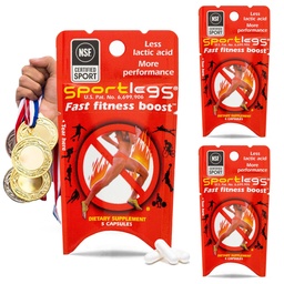 SPORTLEGS Fast Fitness Boost Pre Workout for Men and Women, Lactic Acid Supplement, Sports Endurance Fuel Endurance Supplements for Runners - 5-Cap Packet, Trial Pack med 3
