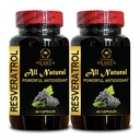 Trans-Resveratrol 500mg | Plant-Based Antioxidant | Supports Cellular Energy & Vitality | Longevity Support | Immune Support Formula - 2 Bottles 120 Capsules