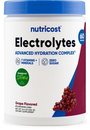 Nutricost Electrolyte Complex Powder (60 portioner, druva) - Hydration Supplement Drink Mix med vitaminer och mineraler