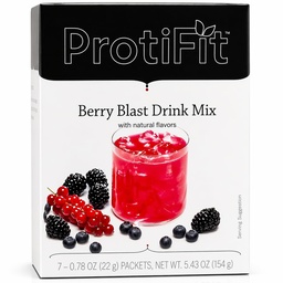 ProtiFit - High Protein Fruit smaksatt pulverdryck Mix, 15g Protein, Low Calorie, Sugar Free, Ideal Protein Compatible, 7 portioner Per Box (Berry Blast)