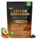 Ceylon Cinnamon with MCT Oil: 3 in 1 Berberine Chromium Complex | 3 in 1 Daily Metabolic & Energy Support, keto diets, gentle digestion, and clean nutrition