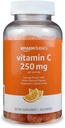 Grundläggande vitamin C 250 mg Gummies, Orange, 150 greve (2 per portion), immunhälsa (tidigare Solimo)