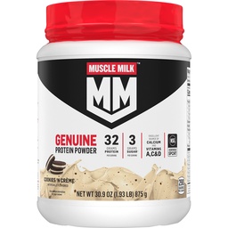 Muskelmjölk äkta proteinpulver, kakor "N Crème, 1,93 pund, 13 portioner, 32g protein, 3g socker, kalcium, vitaminer A, C & D, NSF Certified for Sport, Energizing Snack, Packaging May Vary