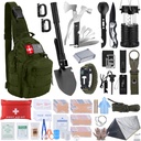 Survival Kit, Gifts for Fathers Day Men, Women, 251pcs Emergency Survival Gear and Supplies Equipment, First Aid Kit with Crossbody Bag, Camping Essentials for Earthquake, Hiking, Outdoor Adventure
