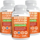 21-in-1 Berberine Supplement with Ceylon Cinnamon Capsules - Dihydroberberine with Chromium, Bitter Melon & Green Tea Extract - Berberine with Ceylon Cinnamon for Energy Support (120 Ct) (Pack of 3)