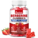 Haohan Berberine Gummies, 2000mg High Potency Berberine HCl, Ceylon Cinnamon, Milk Thistle, Immune System & Metabolism Support, Vegan, Strawberry Flavor, 60 Count