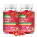 2 Pack Berberine 2000mg Gummies with Organic Berberine HCl, Vegan and Gluten-Free Supplement in Natural Strawberry Flavor, 120 Count