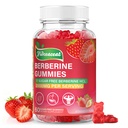 Berberine 2000mg Gummies with Organic Berberine HCl, Vegan and Gluten-Free Supplement in Natural Strawberry Flavor, 60 Count