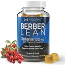 DietWorks BerberLean Gummies with Ceylon Cinnamon, Berberine Gummies, Promotes Energy, Digestive Support, Immune Health, Tropical Fruit Flavor