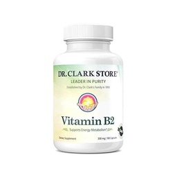 Dr Clark Vitamin B2 Supplement, 300mg, 100 Gelatin Capsules