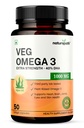 NaturePath Vegetarian Omega 3 | 1000mg Premium Algal Oil | 400mg DHA | Plant-Based Omega-3 Supplement | Supports Heart, Brain & Skin Health | 3rd Party Lab Tested | 50 Veg Capsules