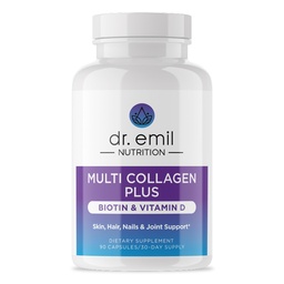 EMIL NUTRITION Multi Collagen Peptides Plus Biotin och vitamin D - Biotin och Collagen Supplements for Hair Skin and Nails - Biotin Pills for Hair Growth
