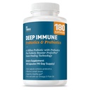 Dr Tobias Deep Immune Probiotics & Prebiotics, Dual Action Digestion & Immune Support med PreforPro Prebiotics & Delayed Release Spore Forming Probiotics för kvinnor och män, 180 kapslar, 90 portioner