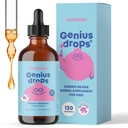 JoySpring Genius Drops - Organic Focus Drops for Kids | Kliniskt beprövade Focus Supplement hjälper barn att prestera bättre i skolan | Liquid Herbal Supplement med Ginkgo Biloba (4 fl oz) 120 portioner