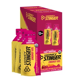 Honey Stinger Organic Fruit Smoothie Energy Gel, Gluten Free & Caffeine Free, för träning, körning och prestanda, sportnäring för hem & gym, Pre och Mid Workout, 12 Pack, 13.2 Ounce