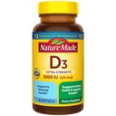 Nature Made Vitamin D3 5000 IE (125 mcg) Softgels, Extra Strength Vitamin D Supplement för ben och immun Health Support, 90 Softgels, 90 Day Supply