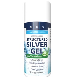 Colloidal Silver Gel, Bränn och sårvård med Aloe Vera - 30 ppm pH Balanced Formel hjälper lugna Burns, Sores & Eczema - Strukturerad Silver - Tillverkad i USA (3,38 oz)