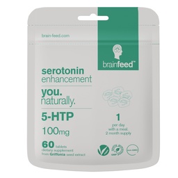 Serotonin Supplements (60) | 1-a-Day Serotonin Mood Support | 5HTP 100mg Per tablett från Griffonia Seed Extract | Natural Serotonin Booster | 2 månaders leverans