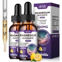 Magnesium Glycinate Supplement, Magnesium Liquid Drops med Magnesium Glycinate 500mg Vitamin B6, Ashwagandha, L - Theanine, Chamomile -Support Stress Relief, Bone, Muscle, Mood Vegan (Pack of 2)
