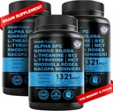 12-i-1 Nootropic Brain Supplement Anhydrous: Ginkgo Biloba för hjärnstöd, minne och fokus - B12, Alpha GPC, L Theanine och Choline Supplements med Bioperine Non Caffeinated 1321mg (180ct)