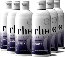 Rho Nutrition Liposomal NAD+ – Liquid Supplement Designed to Help Support Absorption – Active Form of NAD+ Helps Support Normal Cellular Health, Healthy Aging, Energy Metabolism & Vitality – 6 Pack