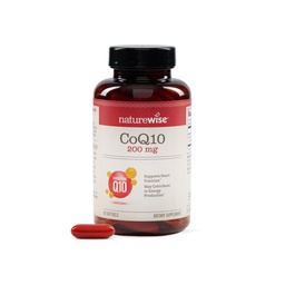 NatureWise CoQ10 200mg Softgels, High Potency Ubiquinone - Coenzyme Q10 Supplement - Antioxidant för hjärthälsa + energi - Vegan, icke-GMO, Glutenfri - 90 greve[3-månaders leverans]