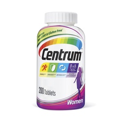 Centrum Multivitamin Tablet för kvinnor, Multivitamin/Multimineral Supplement med järn, vitamin D3, B och antioxidanter - 200 greve