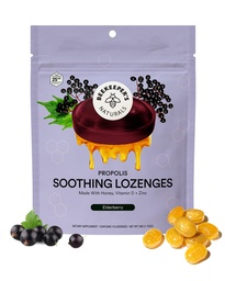 Beekeeper's Naturals Soothing Honey Elderberry Cough Drops Immune Support med vitamin D, Zink och Propolis Throat Soothing Lozenges, 14 Ct