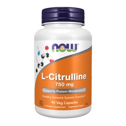 Nu livsmedelstillskott, L-Citrulline 750 mg, stöder proteinmetabolism *, Aminosyra, 90 Veg kapslar