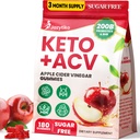 Apple Cider Vinegar Gummies, Advanced ACV Gummy with Probiotics, BHB, B12 and Keto Support - Keto Acv Gummies for Detox, Metabolism, Digestion, Gut & Immune Health - Sugar Free, Vegan, 180 Counts