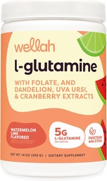 Wellah L-Glutaminpulver vattenmelon Lime (50 portioner) - 5g L-Glutamin Per servering, sötad med Stevia
