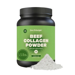 Zen Principle Grass-Fed Agglomerated Hydrolyzed Collagen Peptides 1,5 lb. Anti-Aging Proteinpulver för hälsosamt hår, hud, gemensamma. Paleo Friendly, GMO och Gluten Free, Pasture-Raised Bovine.