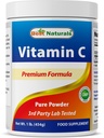 Bästa naturliga 100% ren vitamin C pulver 1 lb (454 Grams) pulver (även kallad askorbinsyra)