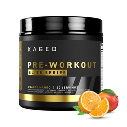 Kaged Pre Workout Powder Pre-Workout Elite för Män & Kvinnor, Hög Stimulant för energi, fokus, Pumpar, L-Citrulline, Beta Alanine, Kreatin & 388mg av Organisk Koffein, Orange Mango