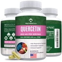 TRUTHENTICS Quercetin med Bromelain och Zink 1050mg - Premium Zinc Quercetin Supplements for Immune, Respiratory & Seasonal Support - Non-GMO, Gluten Free - 60 Veggie Capsules