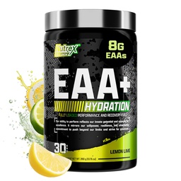 Nutrex Research EAA Hydration | EAAs + BCAA Powder | Muscle Recovery, Styrka, Muscle Building, Endurance | 8G Essential Amino Acids + Electrolytes | (Packaging My Vary) 30 Servings (Lemon Lime)