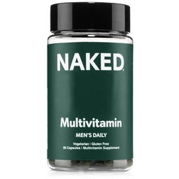 Naked Men's Multi - Daily Multivitamin för Män - A, C, E, Selenium, Zink, Frukt och Super Green Extracts och mer för att öka immunstödet - Glutenfri och vegetariska dagliga vitaminer - 60 kapslar