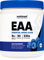 Nutricost EAA Powder 30 portioner (Blue Raspberry) - Essential Aminosyror - Non-GMO, Gluten Free, Vegetarian Friendly