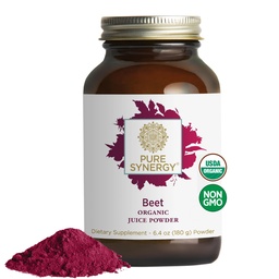 PURE SYNERGY Organic Beet Juice Powder | Pre-Workout Supplement | Organic Beet Root Juice Powder | för hälsosam cirkulation, träning och avgiftning (6.4 oz.)