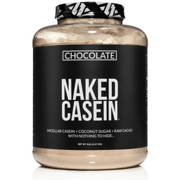 Naked Chocolate Casein - Chocolate Micellar Casein Protein - 5 Pound Bulk, GMO-Free, Gluten-Free, Soy-Free, Preservative-Free - Stimulerad muskeltillväxt - Förbättra återhämtning - 60 portioner
