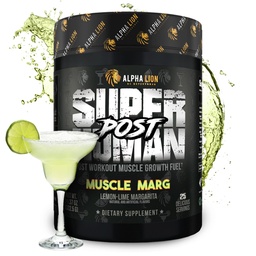 Alpha Lion Superhuman Post Workout Powder, Muscle Builder Drink, Kreatin Monohydrat + Mer för Lean Muscle Growth, Styrka & Volym, Supplement för kvinnor och män (25 portioner, Muscle Marg)