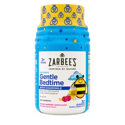 Zarbees Gentle Bedtime Gummies för barn - Melatonin-Free Blend of Natural Honey, Raspberry Lemon och Chamomile hjälper barn att koppla av och slappna av för att förbereda sig för sömn, 30ct