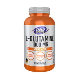 NOW Sports Nutrition, L-Glutamine, Double Strength 1000 mg, Amino Acid, 240 Veg Capsules